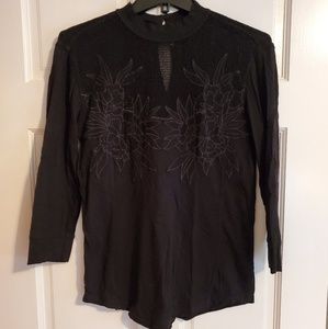Free People Macrame Applique Top